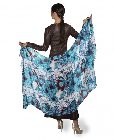 Палантин Женский W40-FLEUR.LINEARE/BLEU